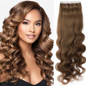 Loose Curly Light Brown Tape-in hair extensions