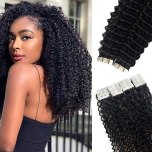 Romantic Curly Black Tape-in hair extensions
