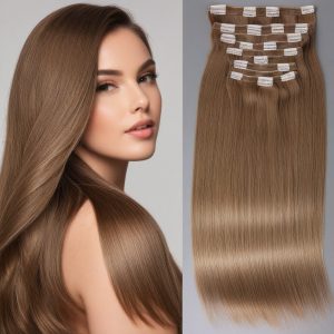 Straight Light Brown Tape-in hair extensions