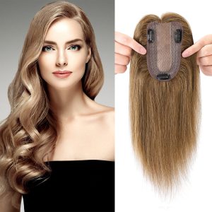 Toupee 3 Clips hair extensions Light Brown 12 Inches